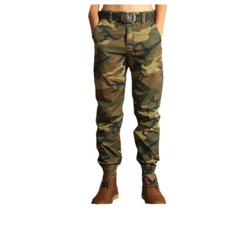 Men's Camouflage Cotton Cargo Pants – Loose Fit Tactical Casual Trousers for Outdoor & Workwear